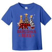 Grandma Babushka Bear Xmas Tree Pj Leopard Buffalo Plaid Gift Toddler T-Shirt