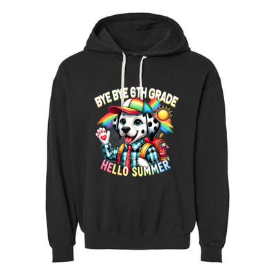 Graduation Bye Bye 6th Grade Hello 7th Grade Hello Summer Gift Garment-Dyed Fleece Hoodie