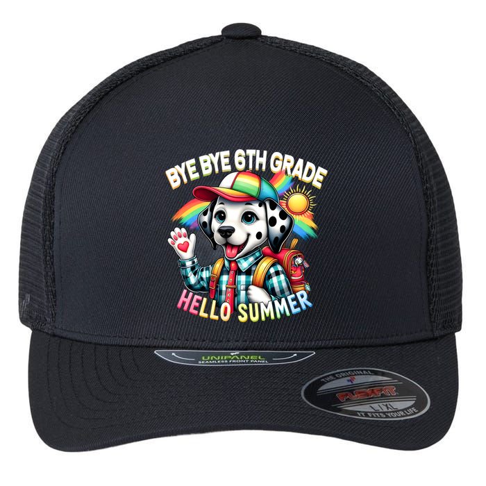 Graduation Bye Bye 6th Grade Hello 7th Grade Hello Summer Gift Flexfit Unipanel Trucker Cap