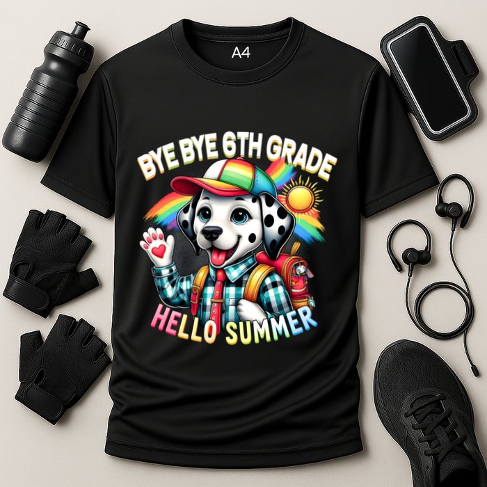 Graduation Bye Bye 6th Grade Hello 7th Grade Hello Summer Gift Cooling Performance Crew T-Shirt