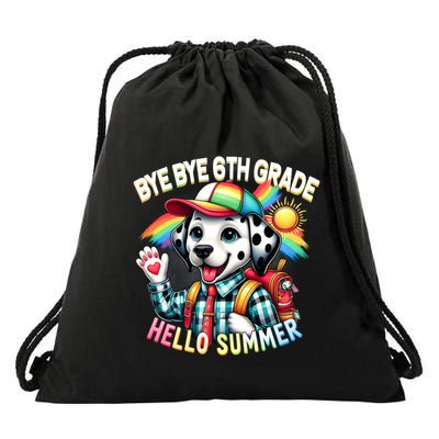 Graduation Bye Bye 6th Grade Hello 7th Grade Hello Summer Gift Drawstring Bag
