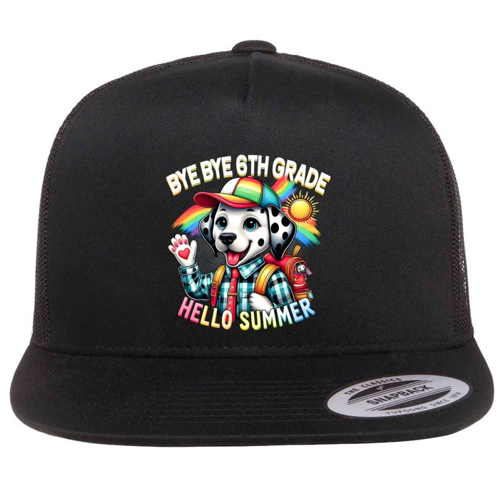 Graduation Bye Bye 6th Grade Hello 7th Grade Hello Summer Gift Flat Bill Trucker Hat