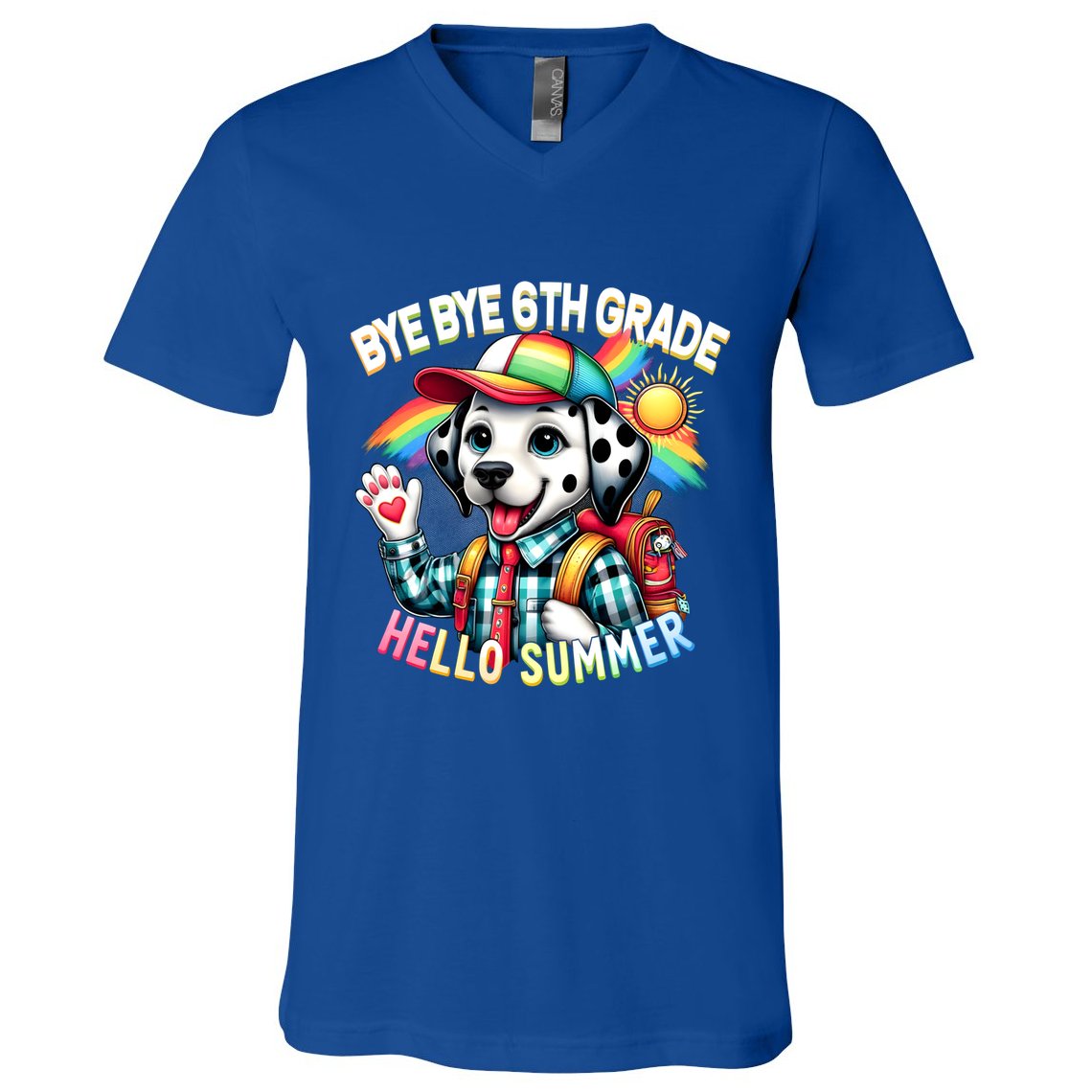 Graduation Bye Bye 6th Grade Hello 7th Grade Hello Summer Gift V-Neck T-Shirt