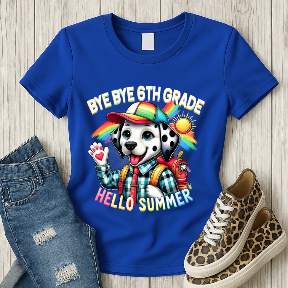 Graduation Bye Bye 6th Grade Hello 7th Grade Hello Summer Gift Womens T-Shirt