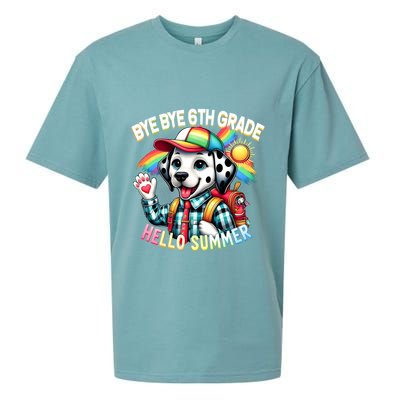 Graduation Bye Bye 6th Grade Hello 7th Grade Hello Summer Gift Sueded Cloud Jersey T-Shirt