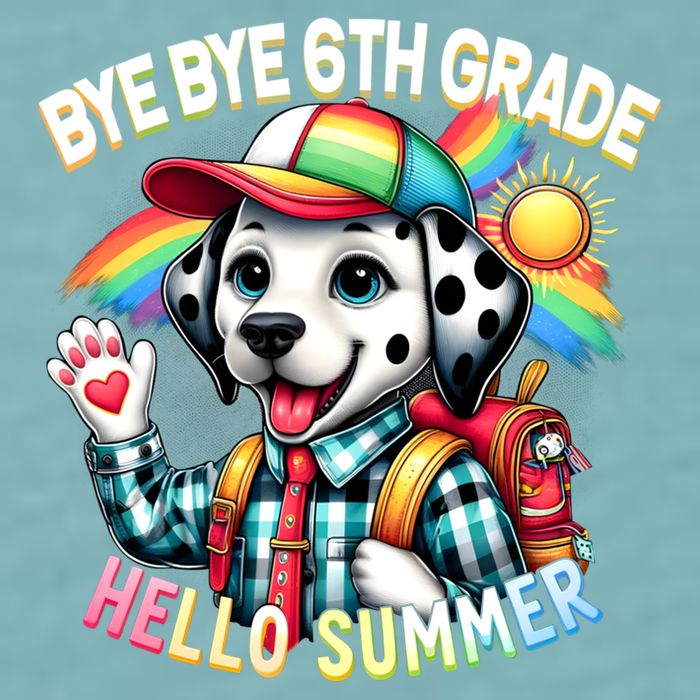 Graduation Bye Bye 6th Grade Hello 7th Grade Hello Summer Gift Sueded Cloud Jersey T-Shirt