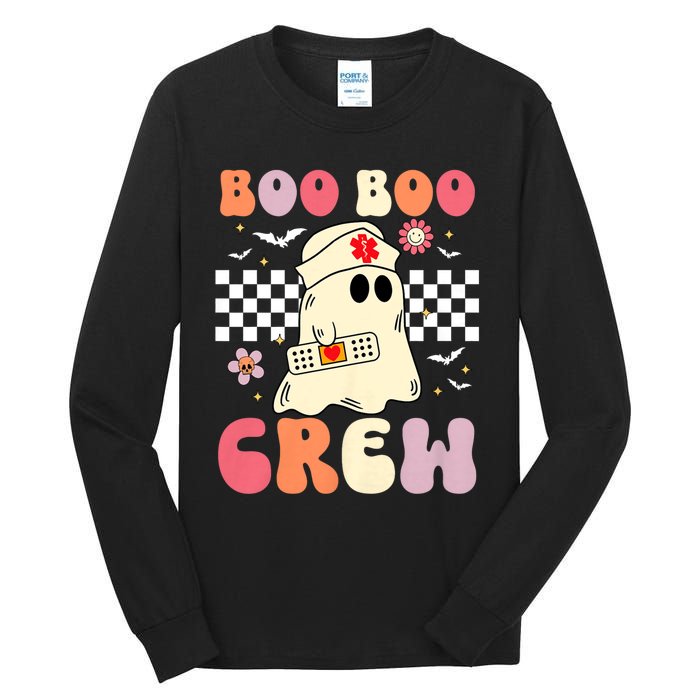 Groovy Boo Boo Crew Nurse Funny Ghost Women Halloween Nurse Tall Long Sleeve T-Shirt