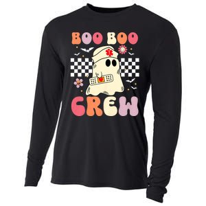 Groovy Boo Boo Crew Nurse Funny Ghost Women Halloween Nurse Cooling Performance Long Sleeve Crew