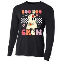 Groovy Boo Boo Crew Nurse Funny Ghost Women Halloween Nurse Cooling Performance Long Sleeve Crew