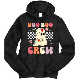 Groovy Boo Boo Crew Nurse Funny Ghost Women Halloween Nurse Tie Dye Hoodie