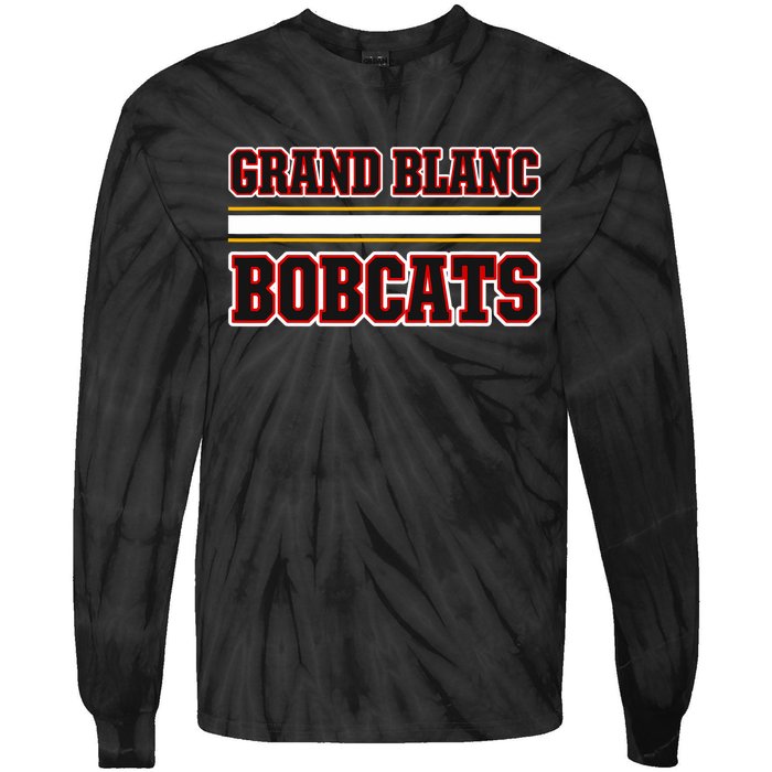 Grand Blanc Bobcats Horizontal Stripes Tie-Dye Long Sleeve Shirt