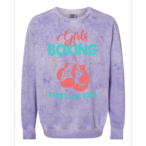 Girls Boxing Bronx New York Colorblast Crewneck Sweatshirt