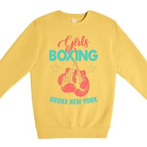 Girls Boxing Bronx New York Premium Crewneck Sweatshirt