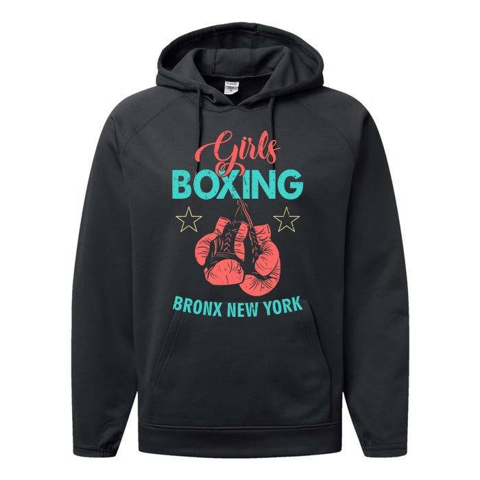 Girls Boxing Bronx New York Performance Fleece Hoodie