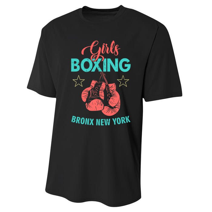 Girls Boxing Bronx New York Performance Sprint T-Shirt