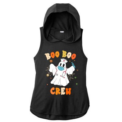 Groovy Boo Boo Crew Nurse Funny Ghost Halloween Nurse Gift Ladies PosiCharge Tri-Blend Wicking Draft Hoodie Tank