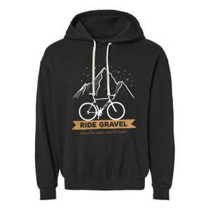 Gravel Bike Bikepacking and Cyclocross Bicyclist Garment-Dyed Fleece Hoodie