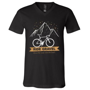 Gravel Bike Bikepacking and Cyclocross Bicyclist V-Neck T-Shirt