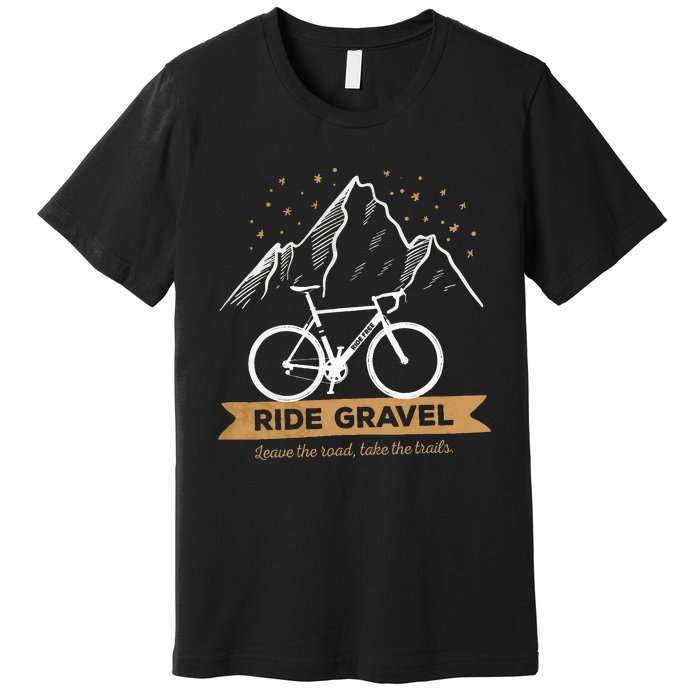 Gravel Bike Bikepacking and Cyclocross Bicyclist Premium T-Shirt