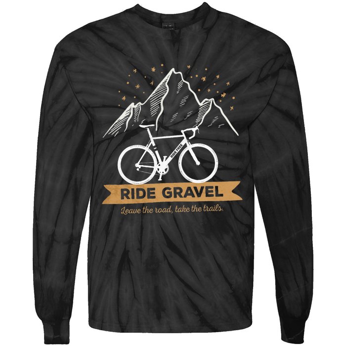 Gravel Bike Bikepacking and Cyclocross Bicyclist Tie-Dye Long Sleeve Shirt