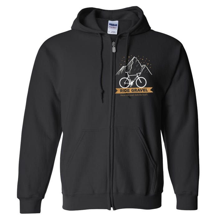 Gravel Bike Bikepacking and Cyclocross Bicyclist Full Zip Hoodie