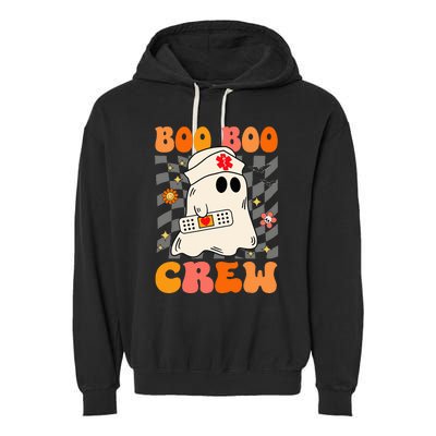 Groovy Boo Boo Crew Nurse Funny Ghost Halloween Nurse Garment-Dyed Fleece Hoodie