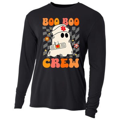 Groovy Boo Boo Crew Nurse Funny Ghost Halloween Nurse Cooling Performance Long Sleeve Crew