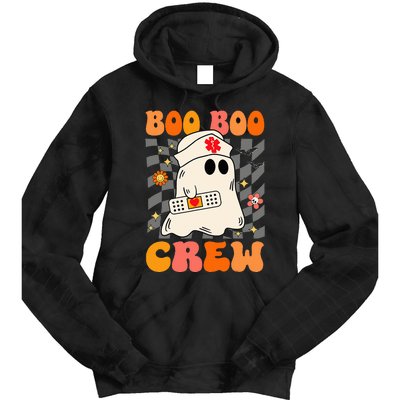 Groovy Boo Boo Crew Nurse Funny Ghost Halloween Nurse Tie Dye Hoodie