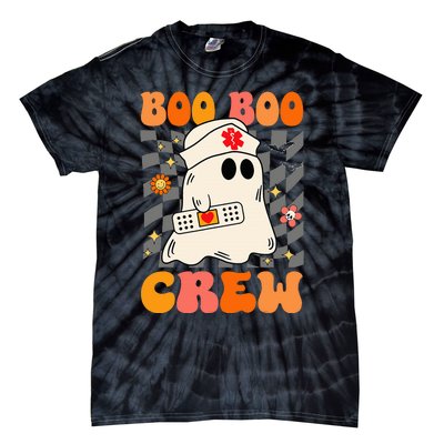 Groovy Boo Boo Crew Nurse Funny Ghost Halloween Nurse Tie-Dye T-Shirt