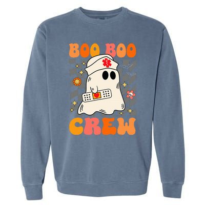 Groovy Boo Boo Crew Nurse Funny Ghost Halloween Nurse Garment-Dyed Sweatshirt