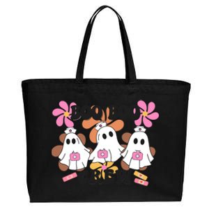 Groovy Boo Boo Crew Nurse Funny Ghost Halloween Nurse Gift Cotton Canvas Jumbo Tote