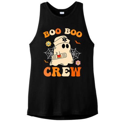 Groovy Boo Boo Crew Nurse Funny Ghost Halloween Nurse Ladies PosiCharge Tri-Blend Wicking Tank