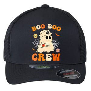 Groovy Boo Boo Crew Nurse Funny Ghost Halloween Nurse Flexfit Unipanel Trucker Cap