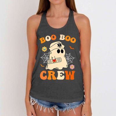 Groovy Boo Boo Crew Nurse Funny Ghost Halloween Nurse Women's Knotted Racerback Tank