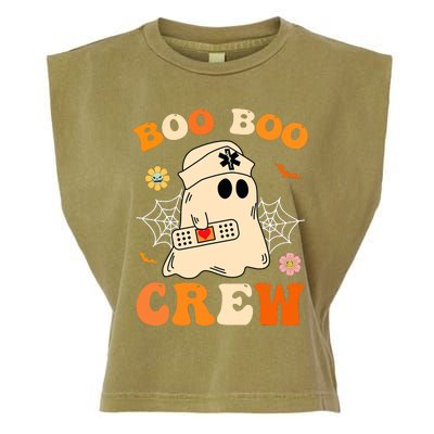 Groovy Boo Boo Crew Nurse Funny Ghost Halloween Nurse Garment-Dyed Women's Muscle Tee