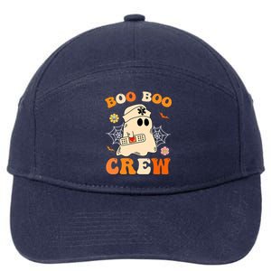 Groovy Boo Boo Crew Nurse Funny Ghost Halloween Nurse 7-Panel Snapback Hat