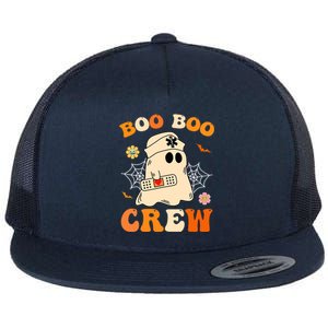 Groovy Boo Boo Crew Nurse Funny Ghost Halloween Nurse Flat Bill Trucker Hat