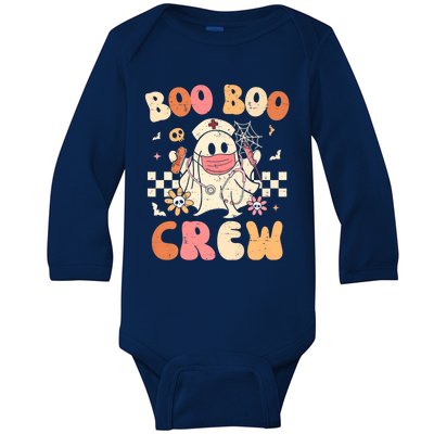 Groovy Boo Boo Crew Nurse Funny Ghost Halloween Nurse Gift Baby Long Sleeve Bodysuit