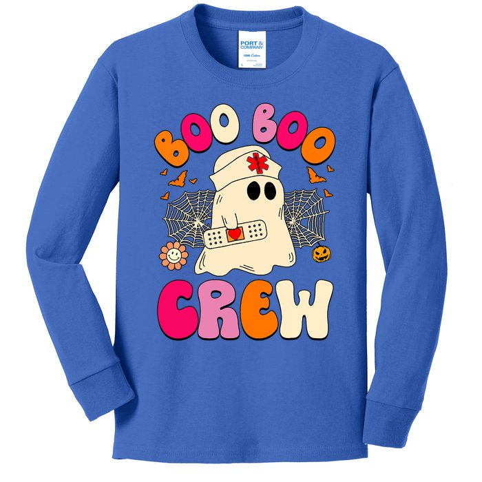 Groovy Boo Boo Crew Nurse Funny Ghost Halloween Nurse Gift Kids Long Sleeve Shirt