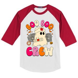 Groovy Boo Boo Crew Nurse Funny Ghost Halloween Nurse Gift Kids Colorblock Raglan Jersey