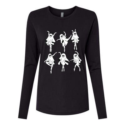 Ghost Ballerinas Ballet Dance Halloween Spooky Dance Teacher Womens Cotton Relaxed Long Sleeve T-Shirt