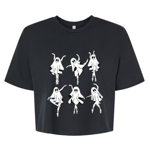 Ghost Ballerinas Ballet Dance Halloween Spooky Dance Teacher Bella+Canvas Jersey Crop Tee