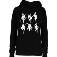 Ghost Ballerinas Ballet Dance Halloween Spooky Dance Teacher Womens Funnel Neck Pullover Hood