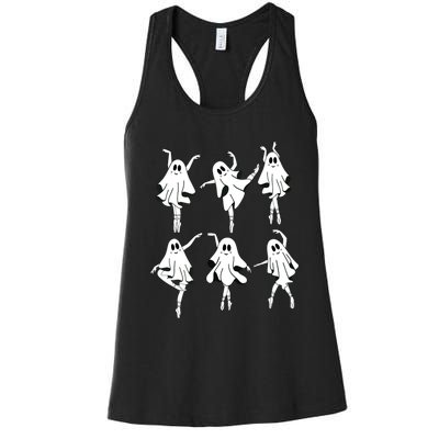 Ghost Ballerinas Ballet Dance Halloween Spooky Dance Teacher Women's Racerback Tank