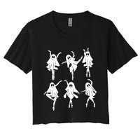 Ghost Ballerinas Ballet Dance Halloween Spooky Dance Teacher Women's Crop Top Tee