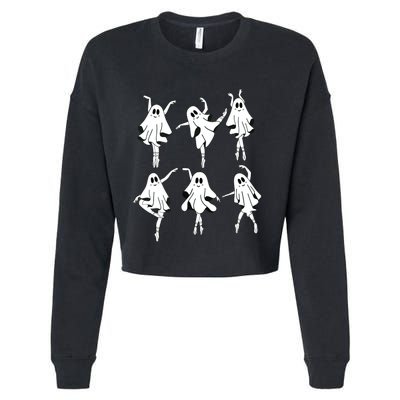 Ghost Ballerinas Ballet Dance Halloween Spooky Dance Teacher Cropped Pullover Crew