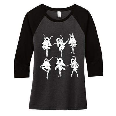 Ghost Ballerinas Ballet Dance Halloween Spooky Dance Teacher Women's Tri-Blend 3/4-Sleeve Raglan Shirt