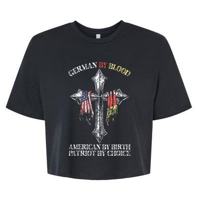 German By Blood America By Birth Cross Bella+Canvas Jersey Crop Tee