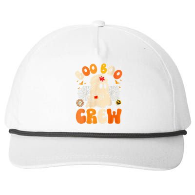 Groovy Boo Boo Crew Nurse Funny Ghost Wo Halloween Nurse Snapback Five-Panel Rope Hat