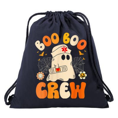 Groovy Boo Boo Crew Nurse Funny Ghost Wo Halloween Nurse Drawstring Bag